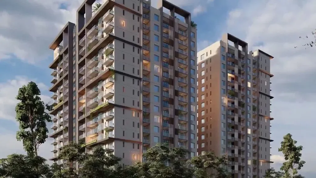 Modern apartment building in Nairobi at dusk